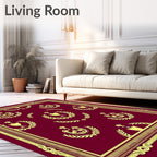 Regal Crimson Laurel Crest Rug