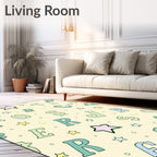 Whimsical Star And Alphabet Background Rug