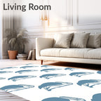 Blue Ski Lift Silhouette Repeat Rug
