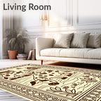 Brown Cow Farmhouse Landscape Scenic Rug