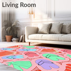 Pink Pastel Flip Flop Fan Collage Rug