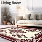 Crimson Medallion Decorative Frame Rug