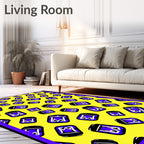 Yellow Blue Purple Funky Jars Rug