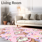 Cute Pink Cupcake Sprinkle Cartoon Rug