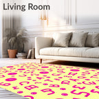 Bright Pink Alphabet Collage Background Rug
