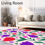 Vibrant Tulip Alphabet Garden Rug