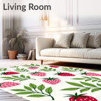 Sweet Strawberry Branch Background Rug