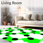 Bright Lime Green Polka Dot Dove Rug