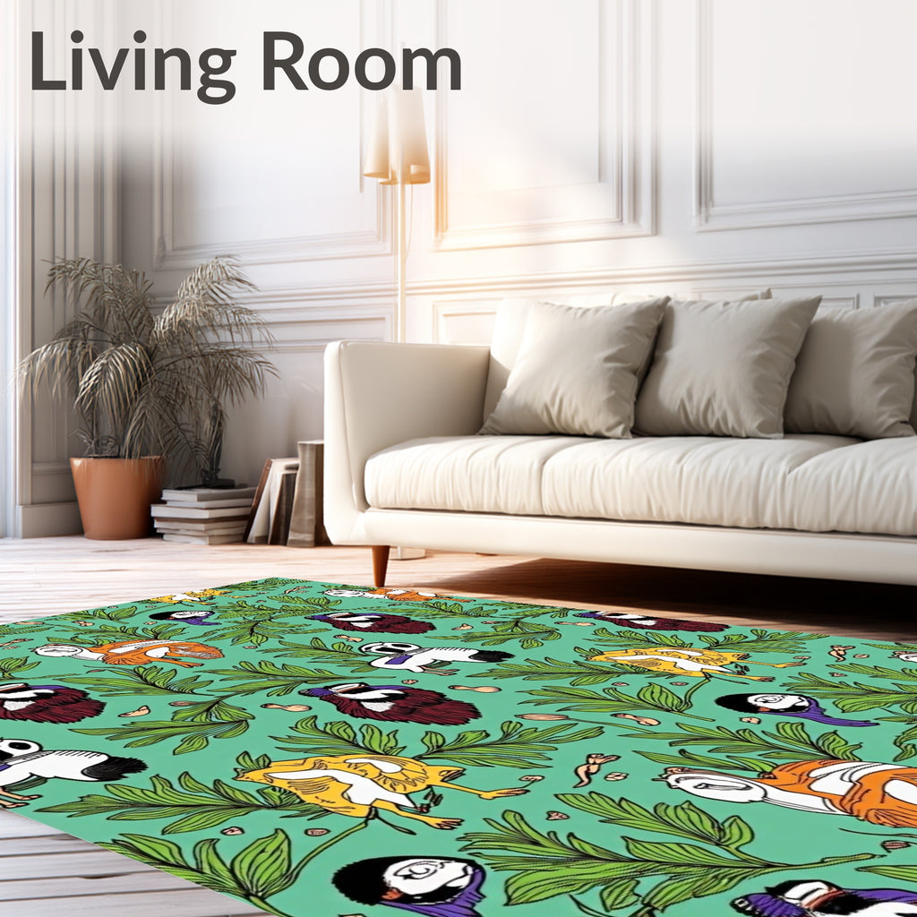 Whimsical Fowl And Foliage Rug