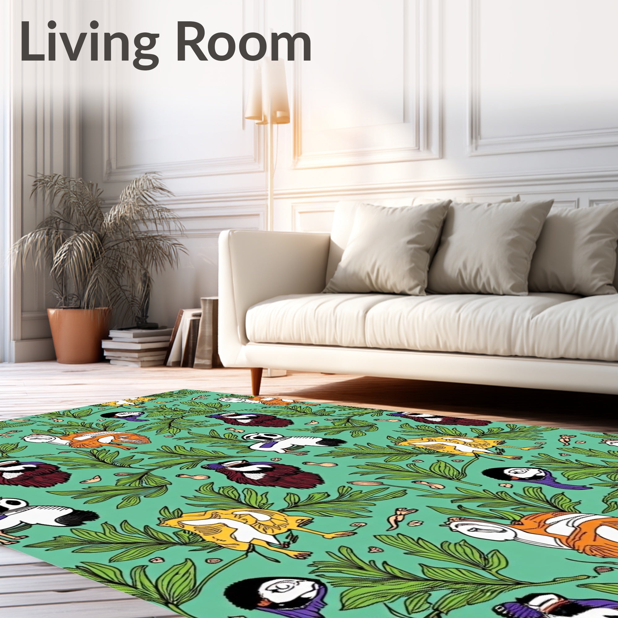 Whimsical Fowl And Foliage Rug