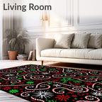 Festive Candy Cane Swirls Sprinkle Rug