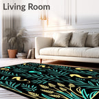 Aqua Yellow Seahorse Foliage Repeat Rug