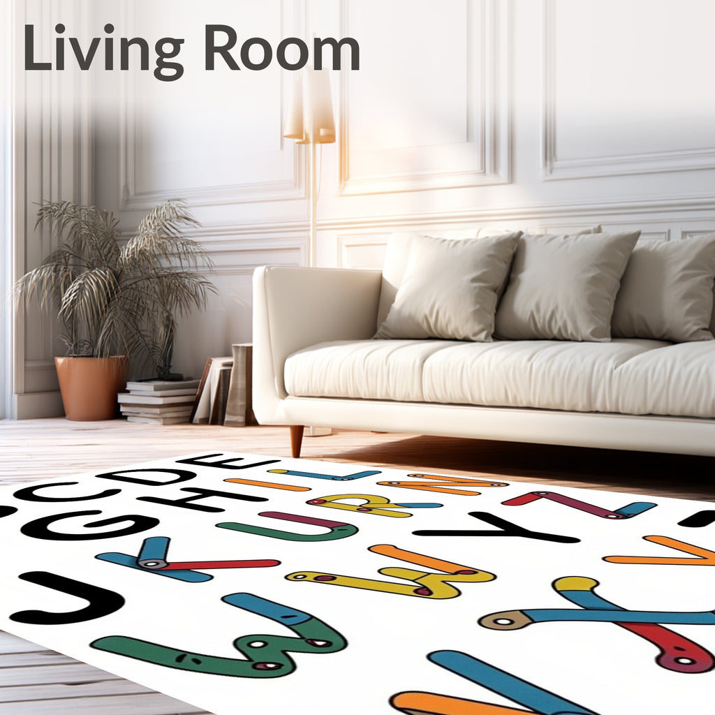 Alphabet Letters Childrens Art Print Rug