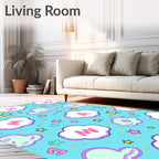Whimsical Cloud Moon Star Alphabet Rug