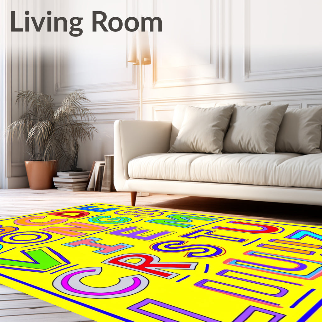 Bold Alphabet In Bright Colors Rug