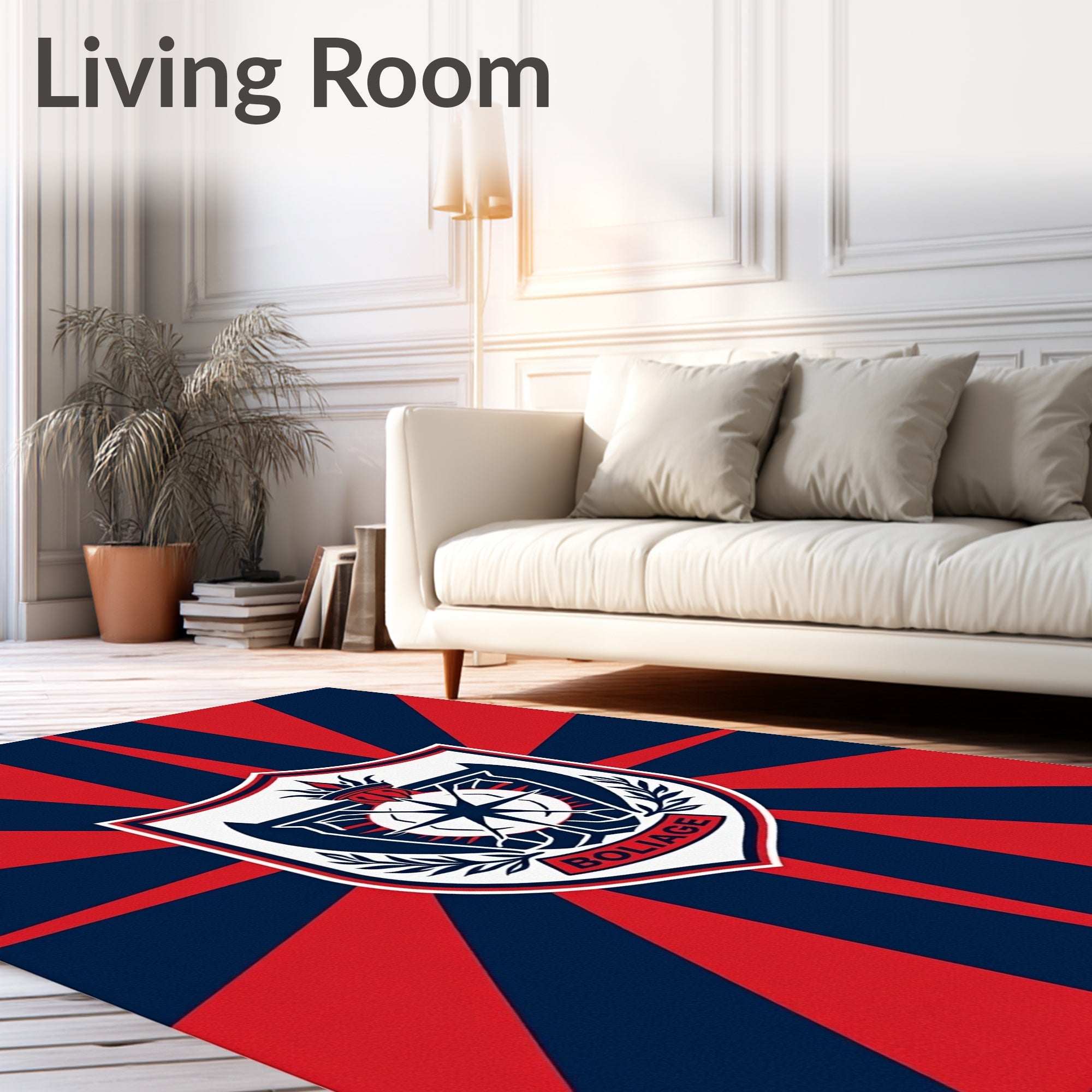 Crimson Navy Radiant Crest Rug