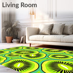 Vibrant Green Kiwi Slices Rug
