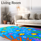 Golden Fish Pink Swirl Ocean Rug