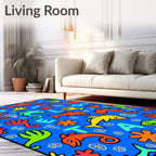 Playful Sea Creatures With Letters Rug
