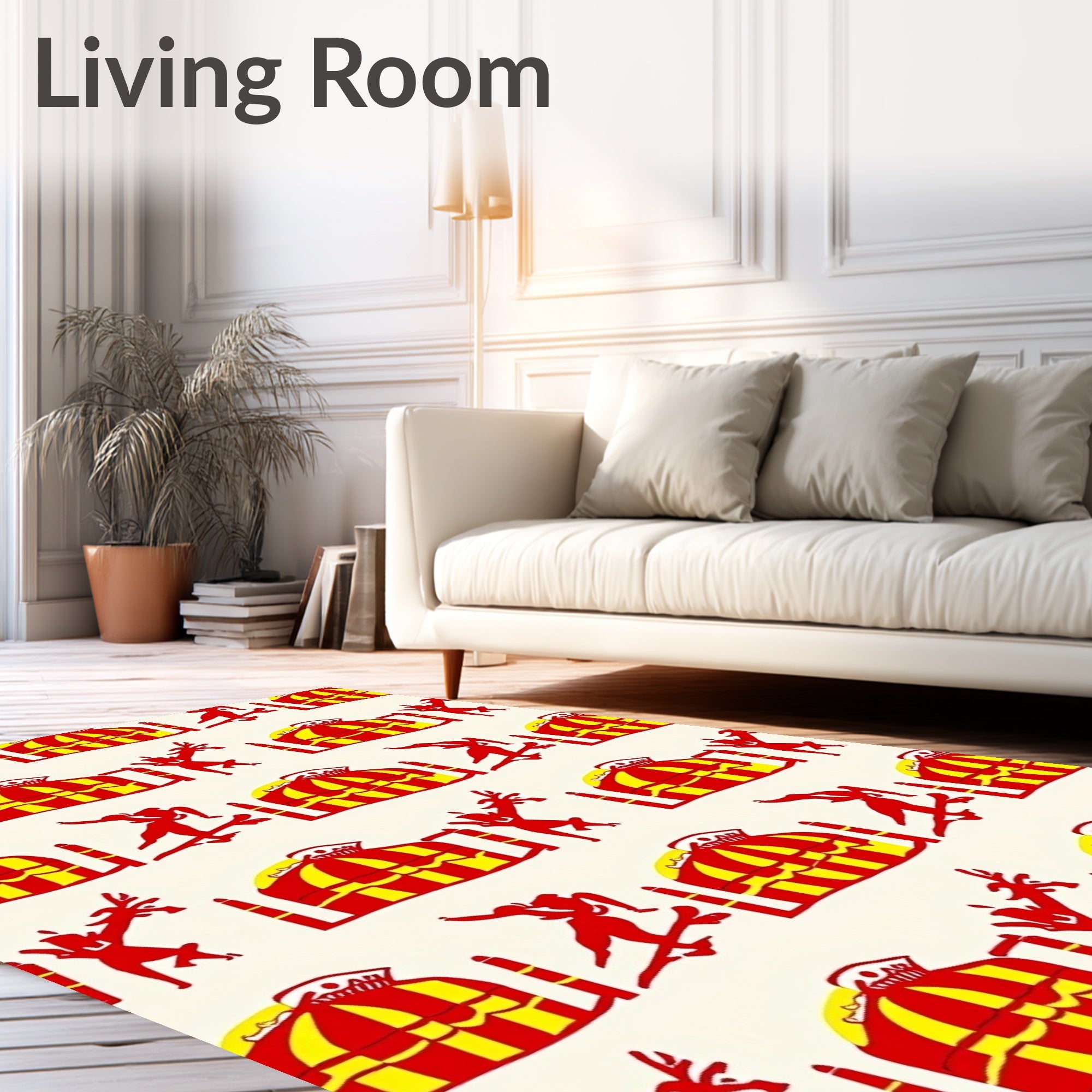 Red Yellow Circus Acrobatic Tent Rug