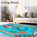 Aqua Mermaid With Coral And Fish Rug