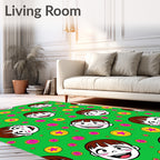 Joyful Child Faces Bright Star Coins Rug