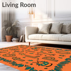 Alphabet Safari Animals Tribal Border Rug