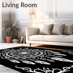 Monochromatic White Dreamcatcher Mandala Rug