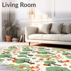 Whimsical Woodland Fox Owl Friends Rug