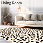 Cream and Brown Spotty Animal Rug