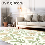 Cream Pink Daisy Floral Blossom Rug