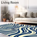 Azure Snowflake Wave Rug