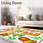 Safari ABC Alphabet Jungle Animals Rug