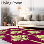 Deep Plum Art Deco Fan Rug
