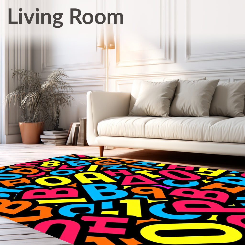 Vibrant Alphabet Soup Scatter Rug