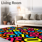 Vibrant Alphabet Soup Scatter Rug