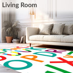 Colorful Alphabet Block Collage Rug