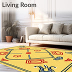 Yellow Red Blue Abstract Diamond Layout Rug