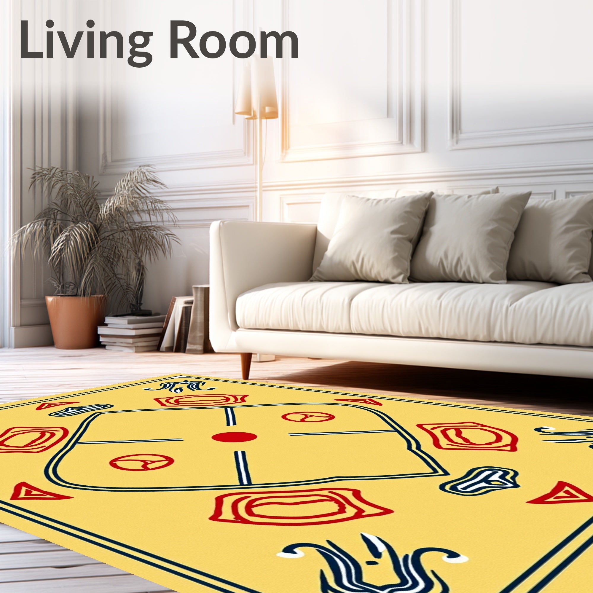 Yellow Red Blue Abstract Diamond Layout Rug