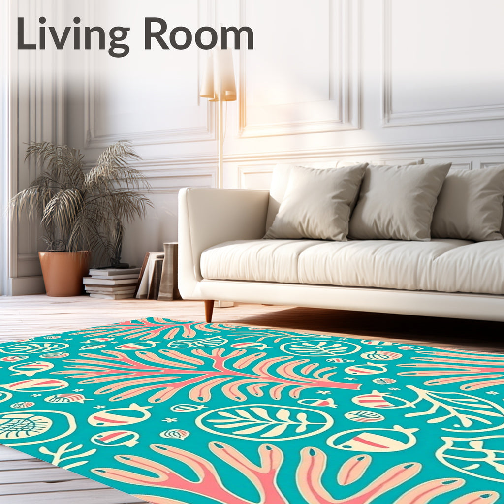Coral Reef Fish And Foliage Rug