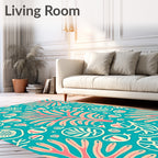 Coral Reef Fish And Foliage Rug