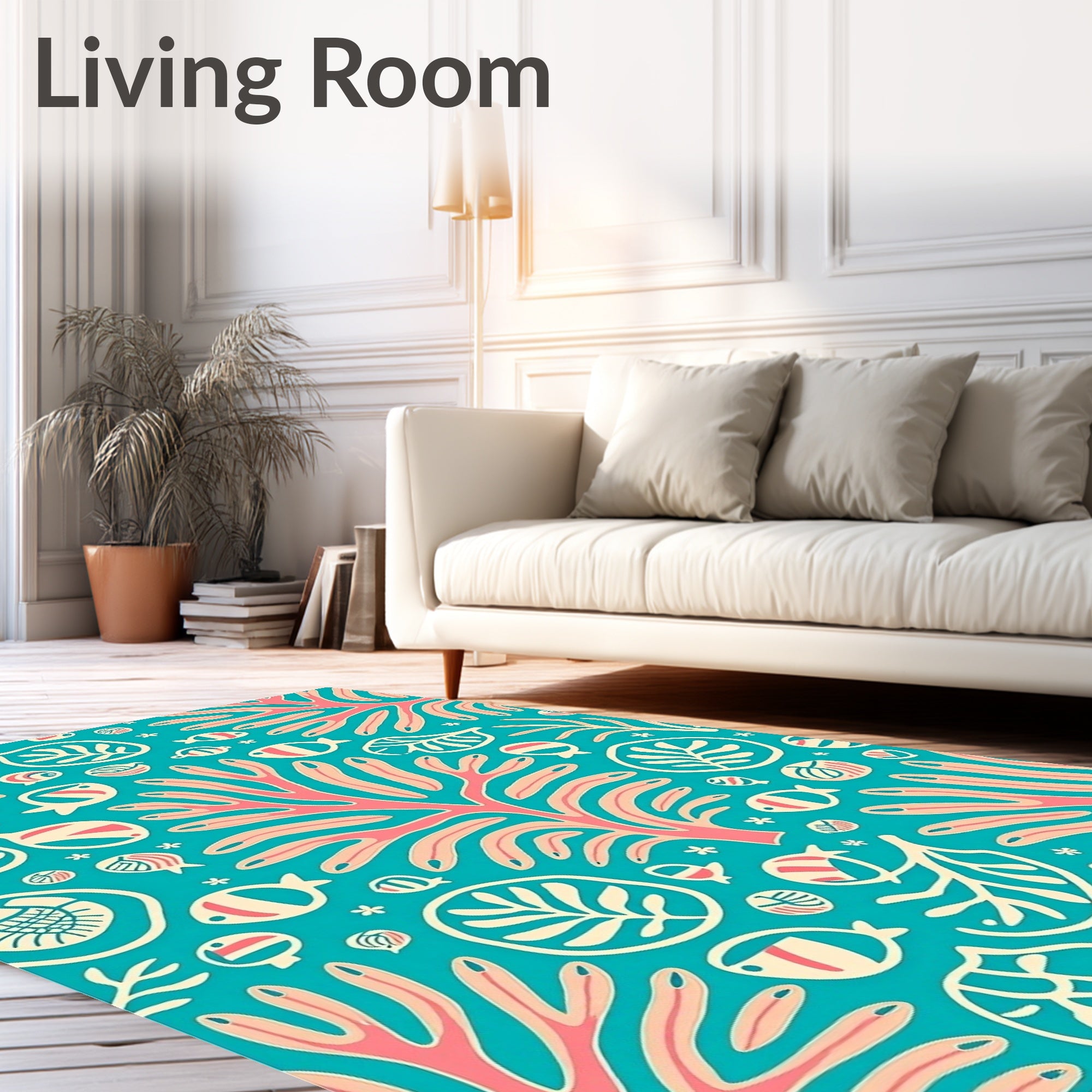 Coral Reef Fish And Foliage Rug