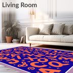 Alphabetical Scatter Colorful Orange Letter Rug