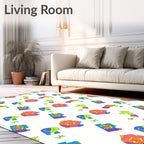 Quirky Multi-Colored Abstract Shapes Collection Rug