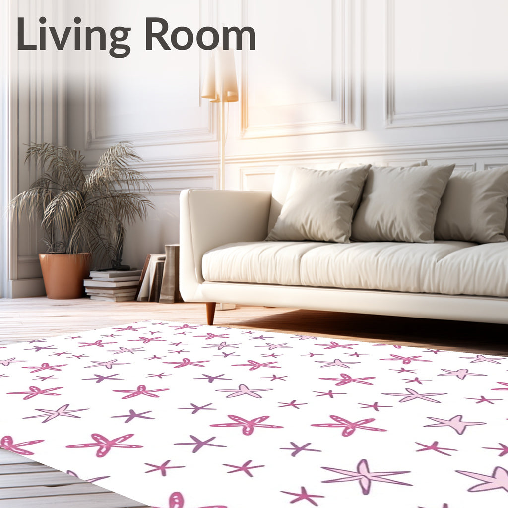 Pink Purple Starfish Scatter Rug