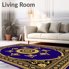 Regal Blue Floral Medallion Rug