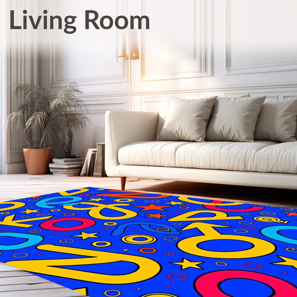 Bold Primary Alphabet Stars Rug