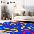Bold Primary Alphabet Stars Rug