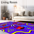 Red Sports Cars Yellow Winding Track Rug