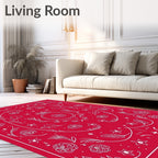 Crimson Floral Star Medallion Rug